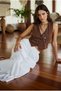 Organic Women's Muslin Brown Vest - 2026 Buttoned Vest Creation - 4