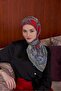 وشاح فيسكوز قطني أحمر من سلسلة Ipekhan العرقية 1116-10 - 3