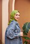 أورا وشاح ناعم بمخطط كاروهات أخضر زيتي 1155-04 - 2