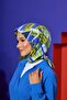 مجموعة مراكش وشاح ناعم زرقاء زعفرانية 1208-01 - 2