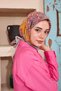 Ipekhan Ethnic Series Orange Cotton Viscose Scarf 1116-06 - 3