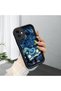 iPhone 11 Compatible Black Silicone Cat Pattern Shock Absorbing Phone Case