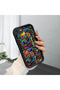 Black Silicone Graffiti Pattern Lens Protection Phone Case Compatible with iPhone 7/8/Se 2020 2022