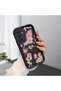 Samsung Galaxy S25 Compatible Black Silicone Rose and Butterfly Patterned Elegan Phone Case