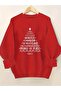 Unisex Christmas Tree Printed 3 Thread Inside Sha Fleece-Lined Isiklet Collar Sweatshirt