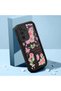 Samsung Galaxy A23 Compatible Black Silicone Rose and Butterfly Patterned Elegan Phone Case - 2
