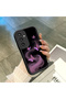 Samsung Galaxy S23 Fe Compatible Black Silicone Cute Butterfly Pattern Lens Protection Phone Case