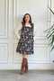 Square Neck Salopet Jile Flannel Dress