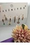 Zircon Stone Colorful Flowers Combination of 6 Steel Earrings Set - 3