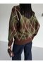 Baklava Pattern Yumoş Oversized Women's Sweater - 3
