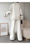 Women's Knitwear Heart Embroidered Top and Bottom Knitwear Set - 2