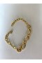 Xuping Oval Ring Detailed Basic Gold Bracelet - 5
