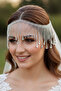 Damla Stone Intense Tassel Bridal Headpiece – Forehead Evening Dress Hair Accessory - 5