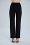 Black Button Detailed Draped Trousers - 6