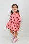 Girl's Pink Heart Long Sleeve Inside Fleece-Lined Comfortable Fit Sweatshirt Dress (3-8 Years)