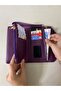 Si̇ndi̇ Purple Color Multi-Compartment Women's Wallet with Wrist Strap - 3