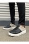 Jy151 Boost Lace-Up Skin Suede Men's Casual Sneaker Shoes Csbt - Black/Grey - 2