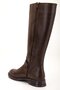 Brown Women's Boots Flat Heeled with Ankle Belt - 5