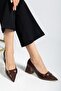 Brown Plus Size Women's Heeled Shoes Patent Leather Chunky Heels Pointed Toe - 2