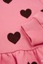 Girl's Pink Heart Long Sleeve Inside Fleece-Lined Comfortable Fit Sweatshirt Dress (3-8 Years) - 5