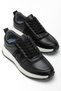 Genuine Leather Men's Casual Daily Shoes Black Faylon Sole Side Printed