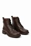 Brown Women's Fur Zippered Non-Slip Sole Boots A320Nav - 5