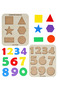 Set of 2 Montessori Educational Wooden Numbers and Geometric Shapes Bultak Puzzle (20X17 cm) - 2