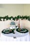 4-Piece Mossy Linen Ruffle Detailed American Tablecloth/ Placemat Green - 3