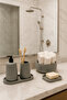 Decorative 5 Piece Bohemian Style Bathroom Set Liquid Soap Dispenser Solid Soap Holder Toothbrush Holder Tray and Towel Holder - 5