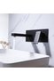 Basin Faucet Black, Single Lever Hot Cold Conceal Type Wall mounted Two Holes Lavatory Counter