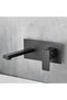 Basin Faucet Black, Single Lever Hot Cold Conceal Type Wall mounted Two Holes Lavatory Counter - 7