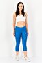 Women Dri-Fit Brand Logo 3/4 Training Tights, Teal Blue - 2