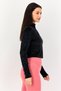 Women Sportswear Fit Quarter Zip Long Sleeve Outdoor Top, Black - 3