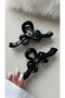 Shiny Hair Clip 2-Piece Bow Model Black Women's Hair Clip - 5