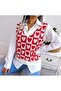 Red Heart V-Neck Regular Women's Sweater - 4