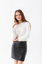 Soft Textured Ecru Buttoned Crop Cardigan – Evening Dress Bolero Style Chic Women's Puffy Cardigan - Soft Cardigan - 6