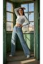 Gabriela Snow Blue Stretch Fabric Super High-Waist Relaxed Stretchy Jeans Palazzo Pants - 2