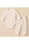 2-Piece Cherry Patterned 100% Cotton Baby Girl Bodysuit and Pants Set