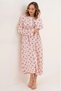 Plus Size Long Sleeve Women's (Mom) Nightgown Floral Print Mom Nightgown 100% Cotton - 2