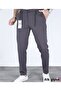 Men's Regular Fit Fabric Trousers Buttoned Flexible Waist Lace-Up Casual Basic Stretch Fabric Summer Stylish