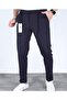 Men's Regular Fit Fabric Trousers Buttoned Flexible Waist Lace-Up Casual Basic Stretch Fabric Summer Stylish - 4