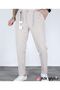 Men's Regular Fit Fabric Trousers Buttoned Flexible Waist Lace-Up Casual Basic Stretch Fabric Summer Stylish - 2