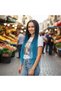 Synthetic ombre hair for african braids and dreadlocks - black / turquoise blue