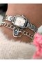 Minimal Case, White Dial, Silver Steel Band, Women's Wristwatch, Bracelet Gift - 6