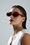 Off-White Cat Eye Burgundy Framed Sunglasses Uv Protected - 2