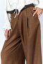 Women's Brown Thick Waist Belt Palazzo Pants - 5