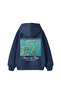Almond Blossoms Printed Oversized Unisex Indigo Hoodie