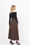 Women's Winter Brown Emy Slit Skirt Stylish Daily Comfortable 6830 - 2