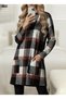 New Season Women's Plaid Woven Tunic Semi-Turtleneck Long Sleeve Pocket Detailed Stylish Model