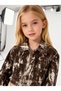 Girl's Gabardine Top with Velvet Patterned Jacket - 2